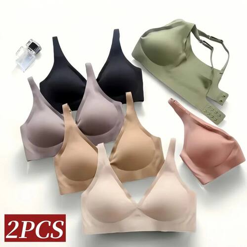 2Pcs/Set Seamless Bras For Women Wireless Underwear Push Up