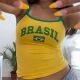 Brazil Crop Women 90s Aesthetic Letter shirt Selling Hot