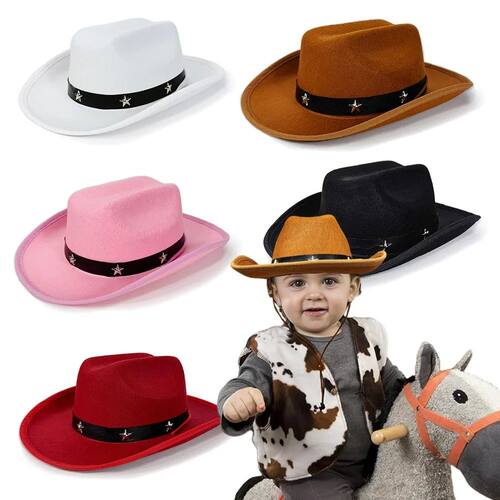 Children's Five Pointed Star Rivet Western Cowboy Hat Carniv