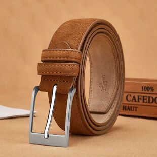 Suede Cowhide Leather Belt for women, Vintage Style Men belt