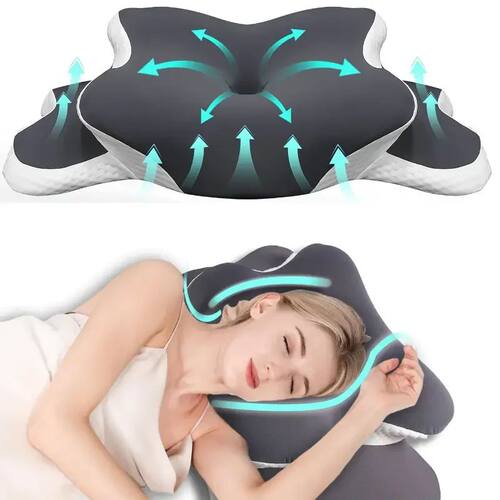 Ergonomic memory foam butterfly neck pillow, C-shaped/adjust