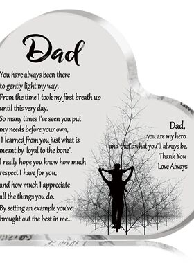 1-3PCS Heart Shape Acrylic Plaque for Dad Birthday Father's
