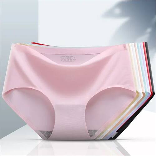 Women's Seamless Ice Silk Panties Intimate Comfort Mid-Waist