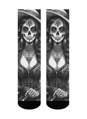 Sugar Skull Art Men's Socks Novelty Day of the Dead Theme Re