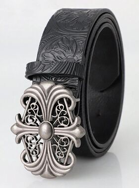 Retro Men's Belt Bohemian Style-Chic Black PU Leather Belt F