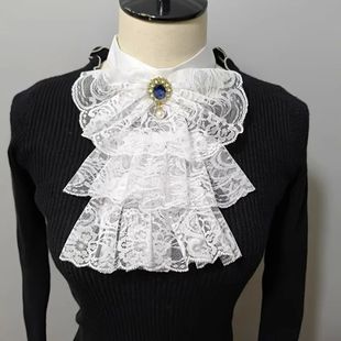 faux collar skirt retro lining style edge lace