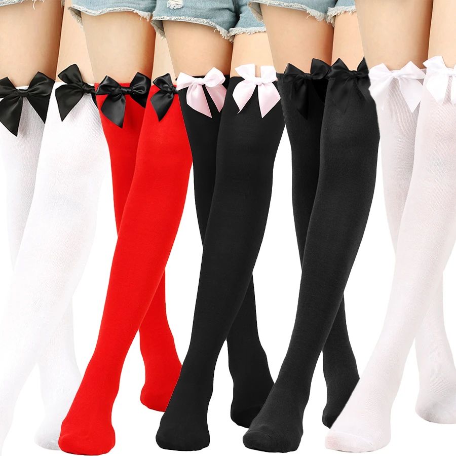 Over-the-Knee Socks Christmas Bow Sexy College Style Stockin