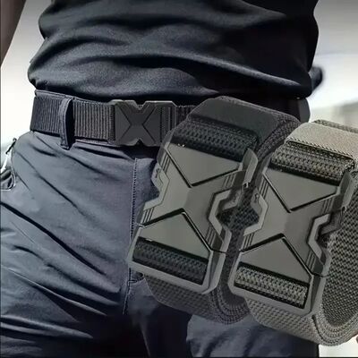 The New Men's 125cm Buckle Belt Nylon Braided Lightweight Br
