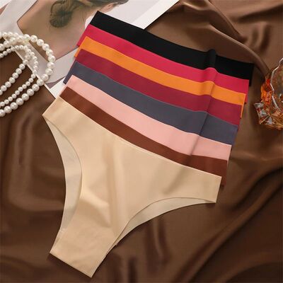 3Pcs Ultra-thin Seamless Silk Underwear Women's Panties Sexy