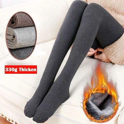 Winter Thicken Thermal Leggings 130g/330g Fleece Warm Women'