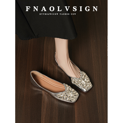 【现货！免费试穿】水钻浅口单鞋