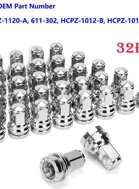 适用于福特F250 F350镀铬14x1.5平座凸耳螺母轮胎实心螺母