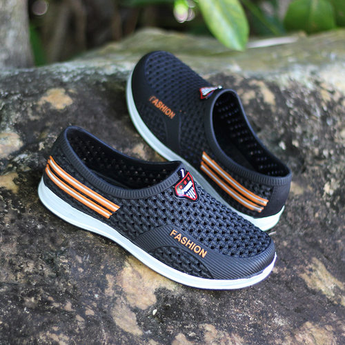 防滑包头洞洞鞋软底男士休闲懒人