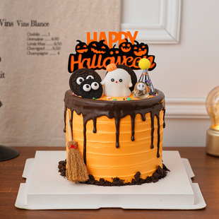 2025万圣节快乐蛋糕装饰亚克力插牌可爱南瓜幽灵鬼狂欢夜派对