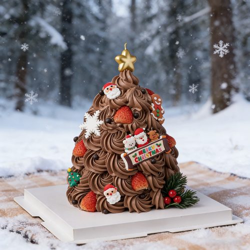 2026圣诞节许愿树造型蛋糕装饰圣诞老人五角星蜡烛烘焙装扮插件