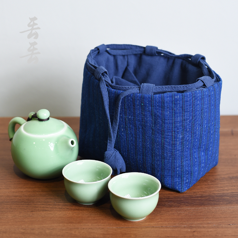 加厚夹棉茶壶公道杯布袋子老土粗布茶具旅行便携包装袋抽绳收纳包