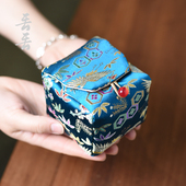 织锦缎加厚茶杯布袋子功夫茶具旅行便携加棉收纳袋珠宝文玩首饰袋