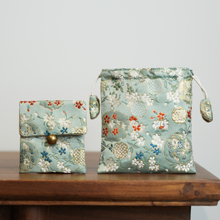 高档织锦缎文玩收纳布袋子手镯首饰珠宝包装钮扣袋饰品项链布包