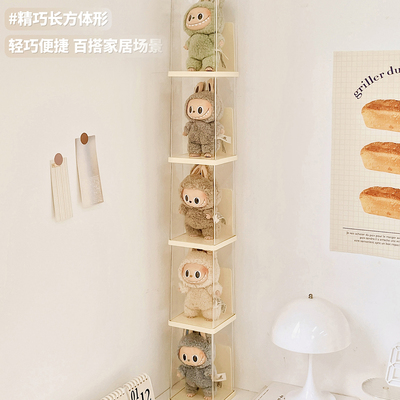 日本labubu展示盒子单个透明适用于泡泡玛特拉布布手办收纳展示架