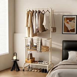 日本衣架卧室落地挂衣架家用次净可移动衣帽架床边置物架衣服挂架