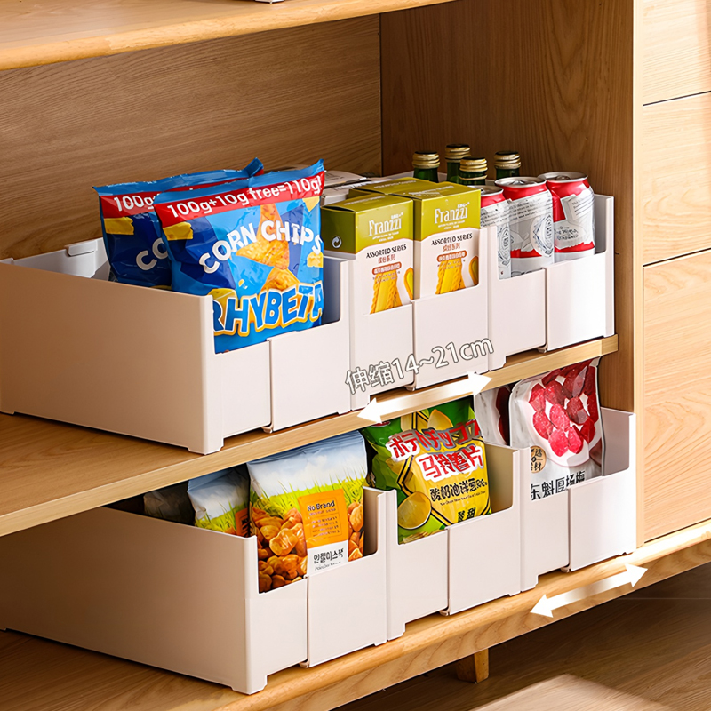 可伸缩橱柜收纳盒厨房分隔式加深