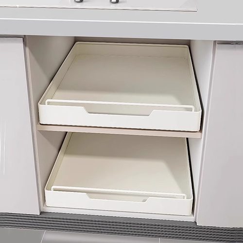 日本厨房抽拉式置物架下水槽拉篮橱柜内抽屉式超深收纳整理盒神器