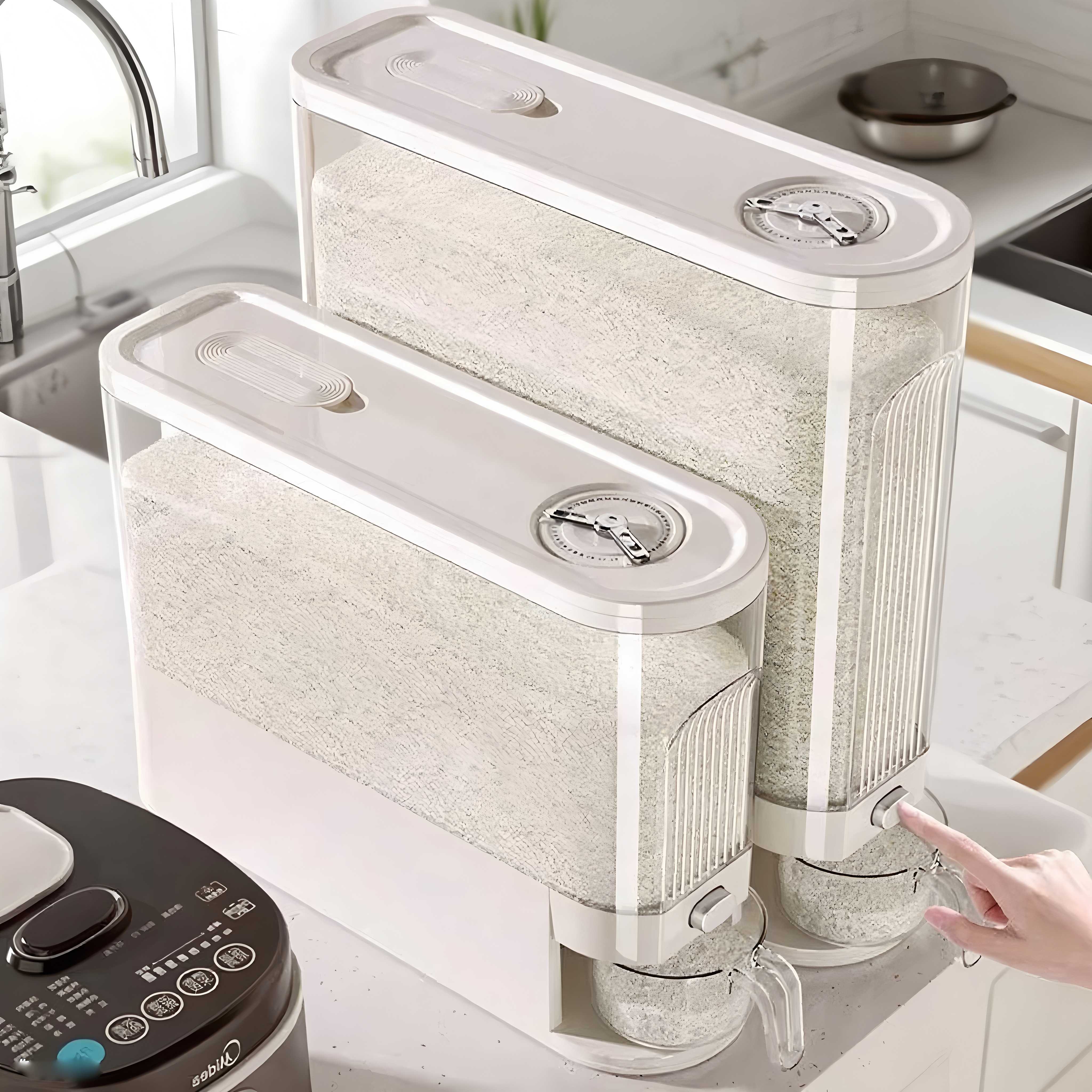 日本2025新款防虫防潮按压式米桶