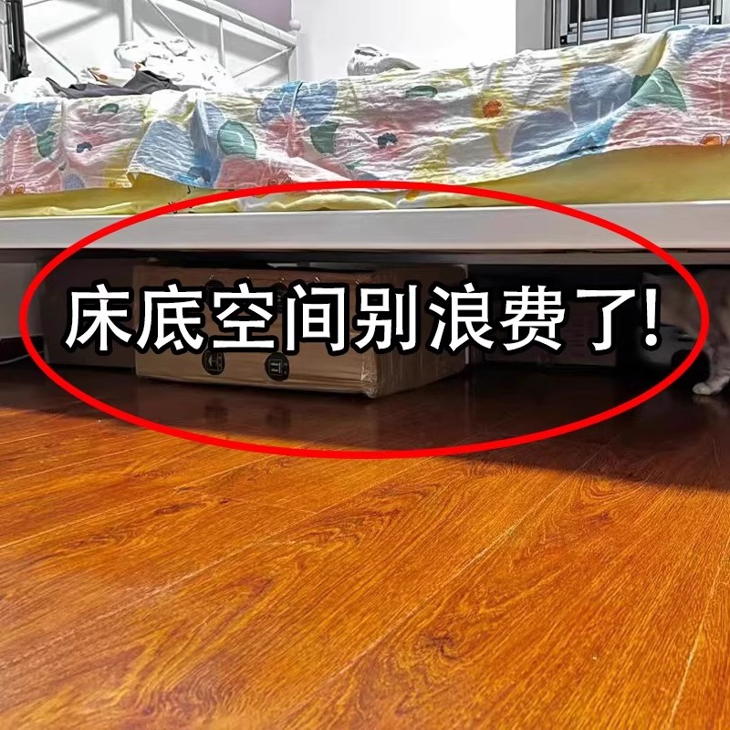 日本床底收纳箱带滑轮扁平整理箱家用抽屉式衣服储物放床下收纳盒