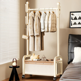 日本衣架卧室落地家用衣服挂衣架2025新款晾衣架子加粗加厚可移动