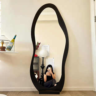 日本异形镜子全身镜落地镜家用卧室穿衣镜壁挂客厅靠墙女生试衣镜