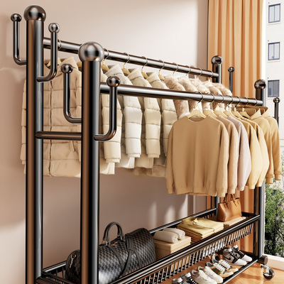 日本压不弯の双杆落地挂衣架