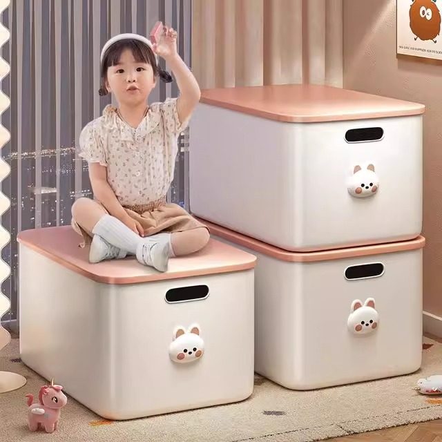 日本儿童玩具收纳盒桌面零食杂物卡通家用客厅带盖储物筐整理箱子,收纳整理,桌面收纳盒,淘宝优惠券,粉丝福利购,淘宝优惠卷