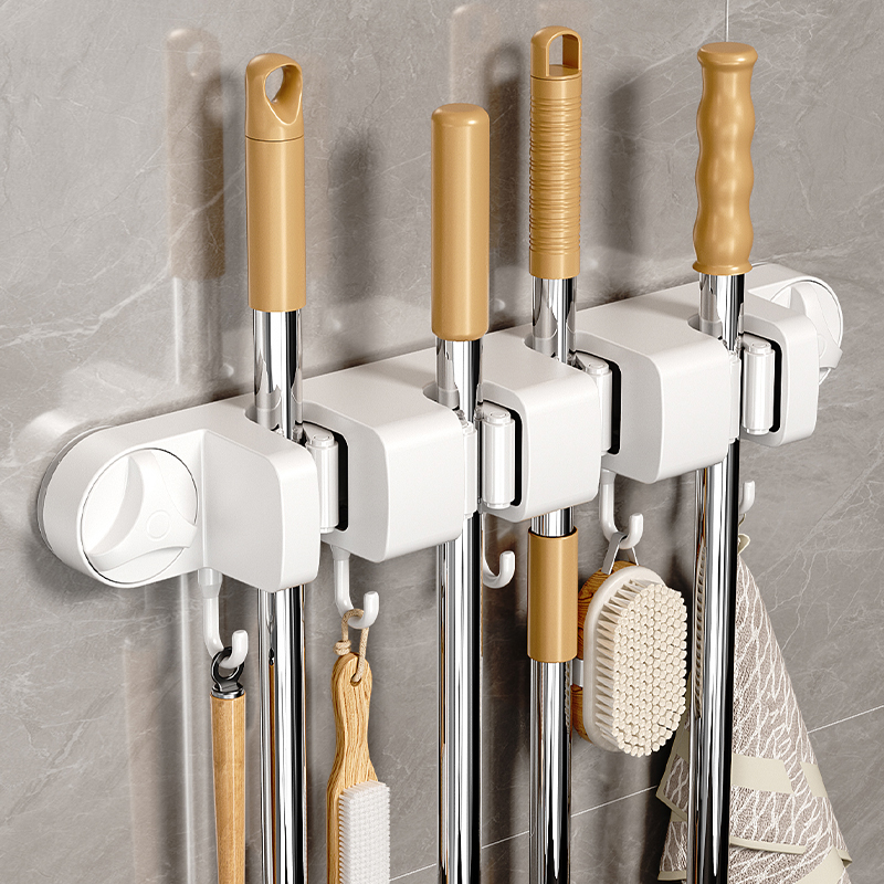 日本吸盘拖把壁挂夹收纳神器