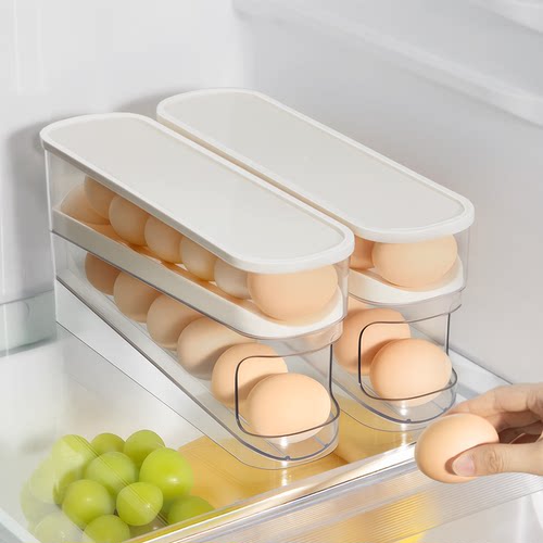 日本滚动鸡蛋收纳盒冰箱用食品级