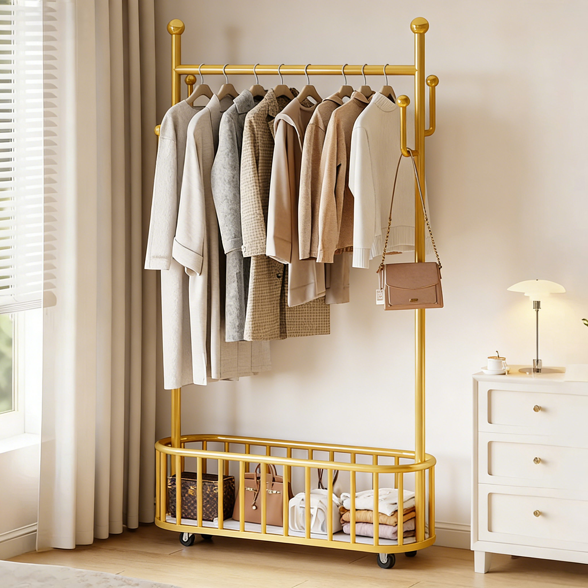 日本衣架落地家用卧室挂衣架