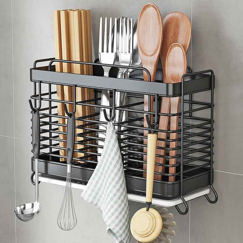 日本筷子收纳盒家用筷子筒水槽沥水筷篓放勺子叉子置物架防潮防霉