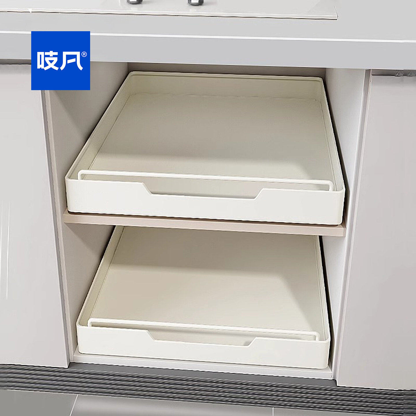 日本浴室柜下抽拉置物架卫生间下水槽橱柜整理收纳神器柜子分层架