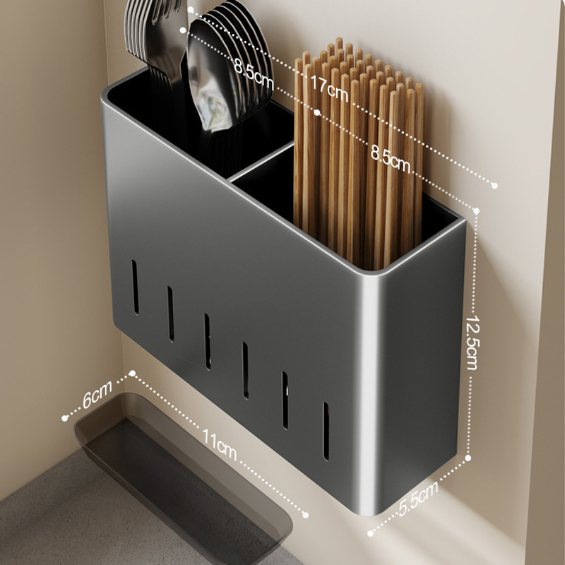 日本筷子收纳盒家用壁挂式勺子置物架筷筒筷笼筷篓刀具锅盖砧板架