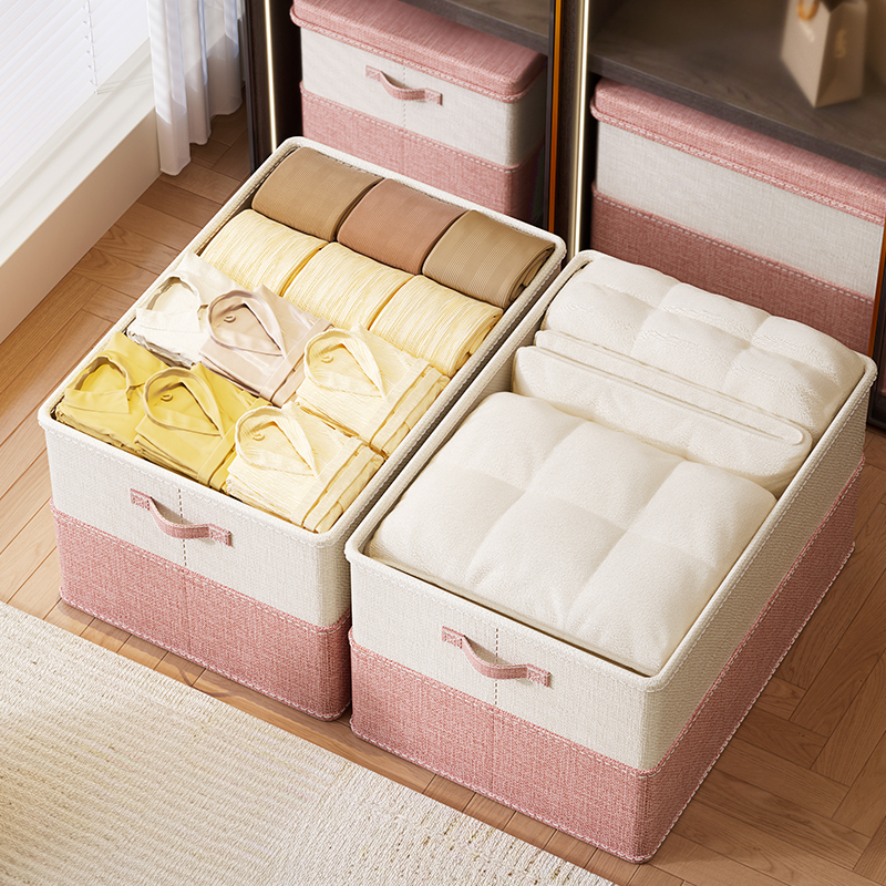 日本棉麻收纳箱家用衣服衣物被子