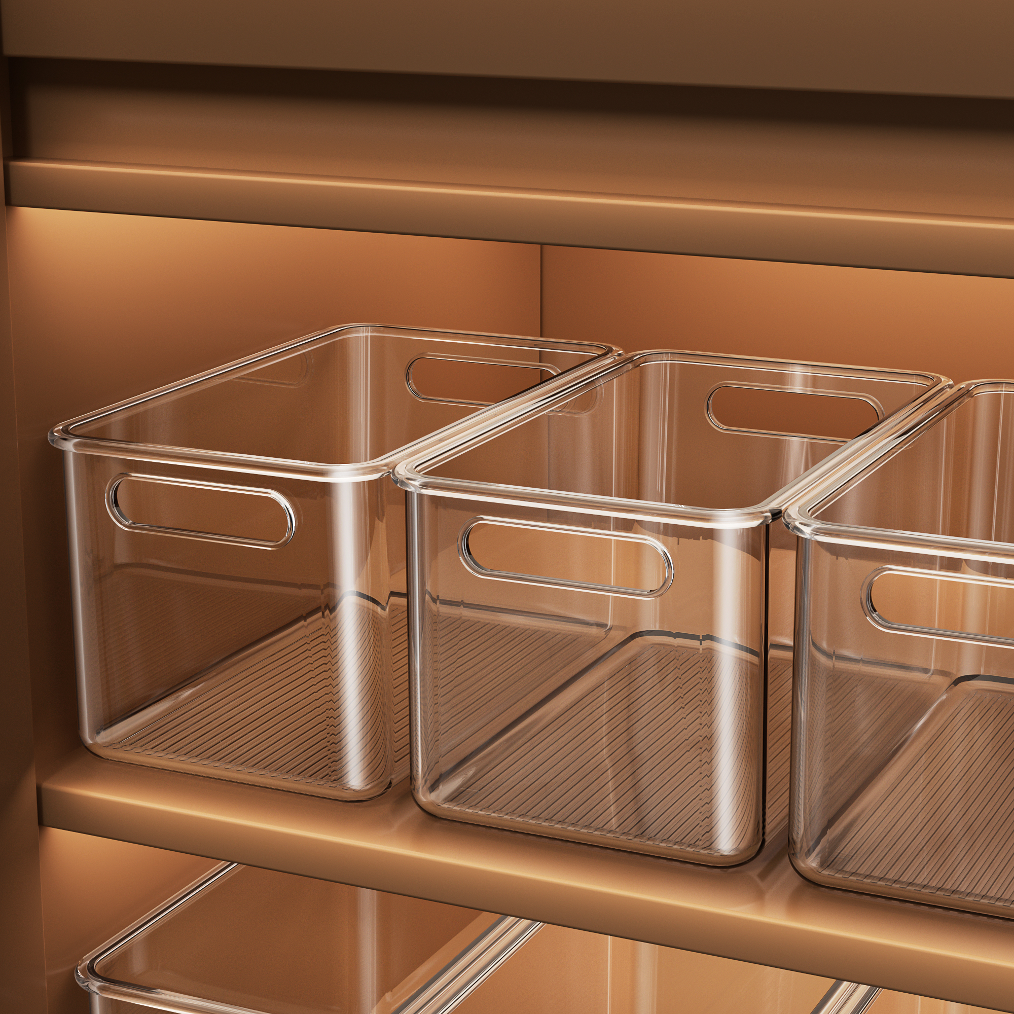 日本橱柜收纳盒透明厨房整理盒