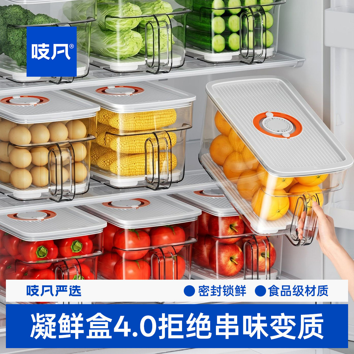 日本冰箱收纳盒整理盒保鲜盒食品级专用蔬菜鸡蛋冷冻神器储物盒子