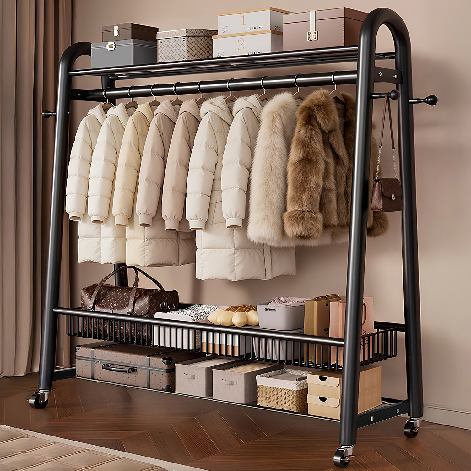 日本衣架卧室落地家用衣服挂衣架2026新款晾衣架加粗加厚超强承重