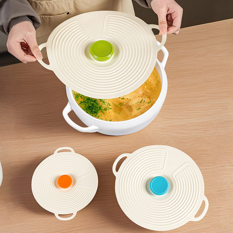 日本食品级硅胶密封防溅盖奶粉加热专用封口圆形通用微波炉碗盖子
