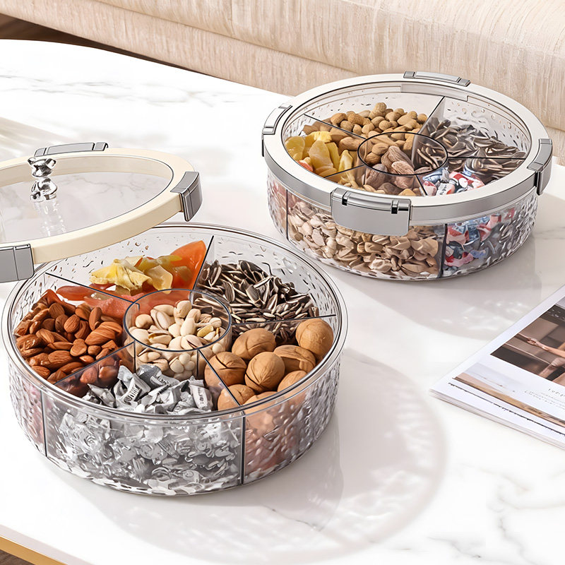 日本干果盘水果盘客厅茶几家用精致高颜值分格零食收纳盒点心盘子