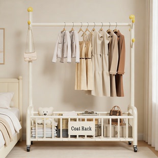 日本衣架卧室落地轻奢高级感新款可移动室内挂衣架简易衣架挂衣架