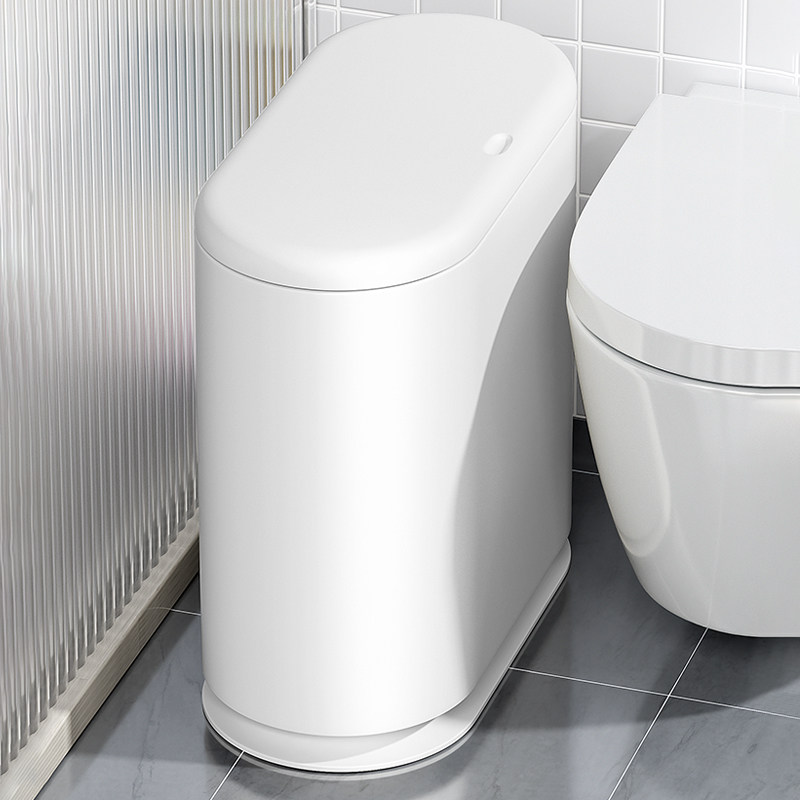 日本垃圾桶家用2024新款卫生间窄缝小型不脏手大号长方形悬空架桶