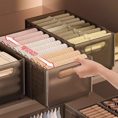 日本收纳箱可伸缩衣柜收纳盒