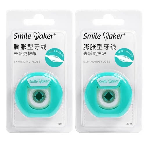 思美客Smile Maker牙线棒30m遇水膨胀清洁力强口腔清洁薄荷