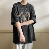 260克美式水洗火球短袖T恤潮814-1-T93-P50控68（棉），男装T恤，星座814-1