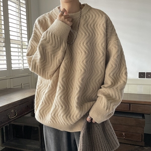 立体质感波浪纹毛衣针织衫814-1-M1020-P68 控89（100聚酯纤）,男装针织衫/毛衣,星座814-1